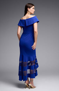 Hi Low Off Shoulder Dress in Royal
