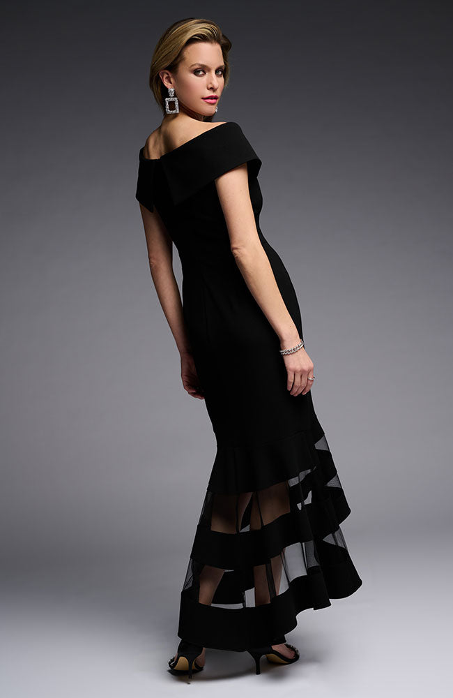 Gown with Mesh Inlays