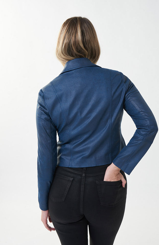 Suede Fitted Jacket in Nightfall