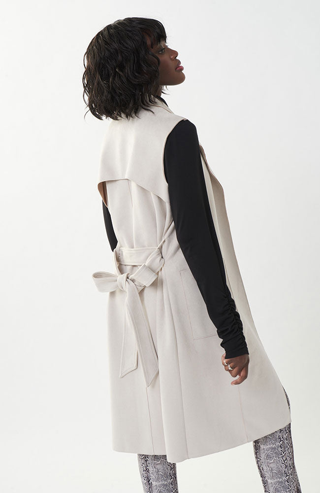 Suede Scuba Fit Vest in Stone