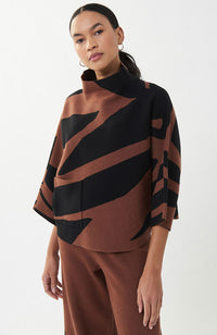 Mock Neck Flare Sleeve Sweater