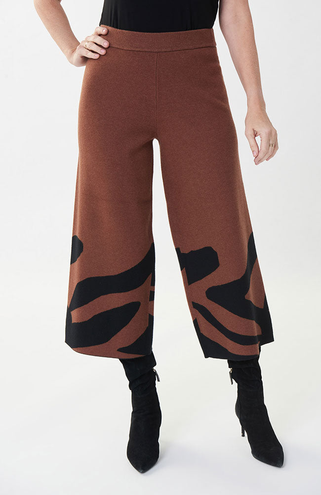 Sweater Fabric Culotte in Black and Toffee