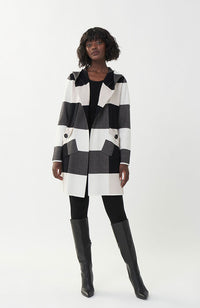 Big Button Sweater Coat with Pockets Vanilla Black