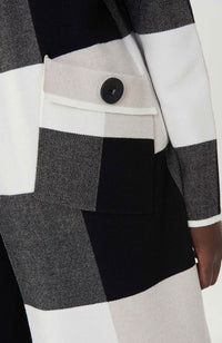 Big Button Sweater Coat with Pockets Vanilla Black