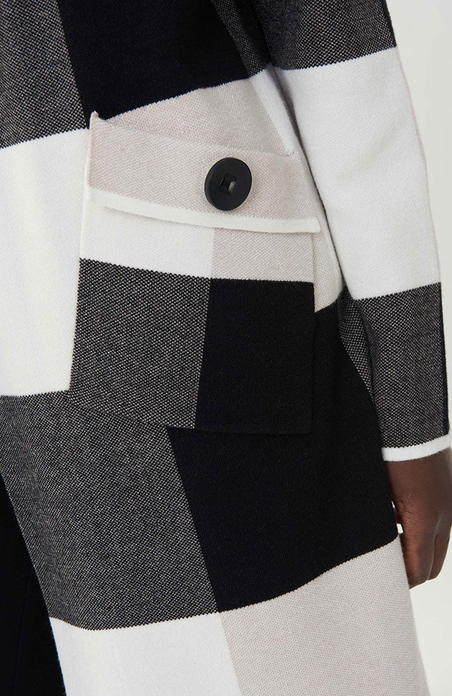 Big Button Sweater Coat with Pockets Vanilla Black