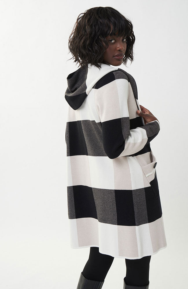 Big Button Sweater Coat with Pockets Vanilla Black