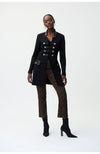 Faux Leather Detailed Coat