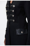 Faux Leather Detailed Coat