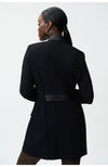 Faux Leather Detailed Coat