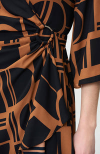 Ruffle Hem Wrap Dress