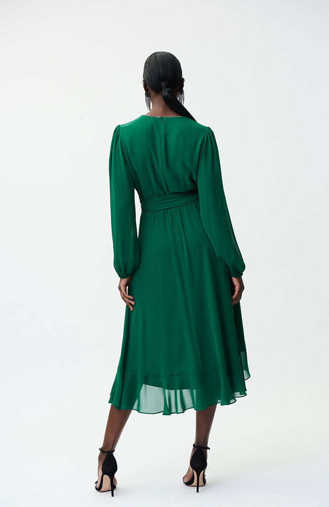 Belted Layered Wrap Dress