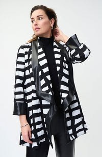 Vegan Leather Trim Jacket