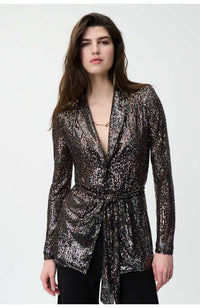 Sequin Blazer in Black Multi