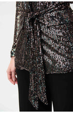 Sequin Blazer in Black Multi