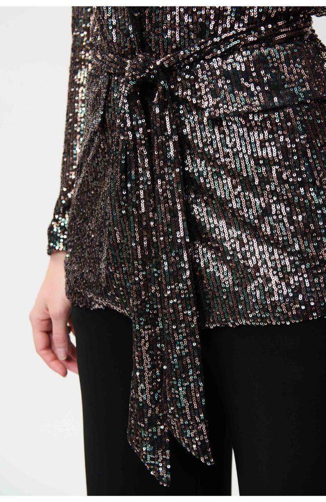 Sequin Blazer in Black Multi