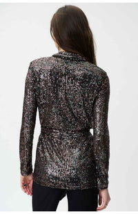Sequin Blazer in Black Multi