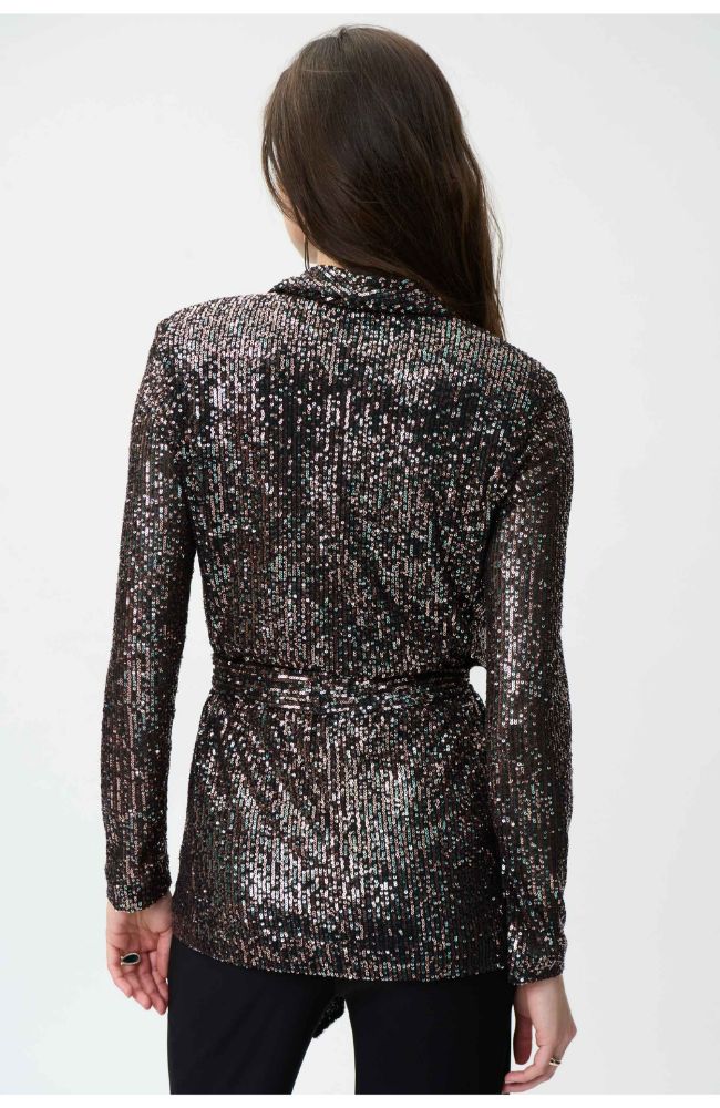 Sequin Blazer in Black Multi