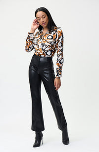 Satin Front Split Hem Pants