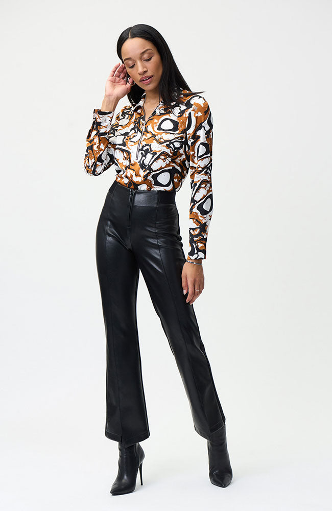 Satin Front Split Hem Pants