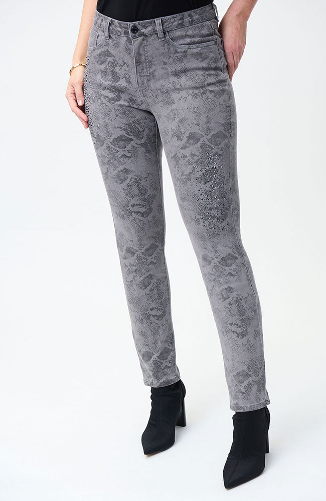 Grey Print Ankle Jean