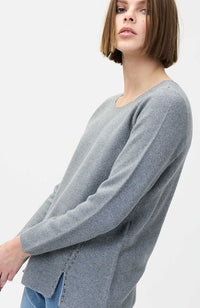 Grey Sweater Silver Rivets