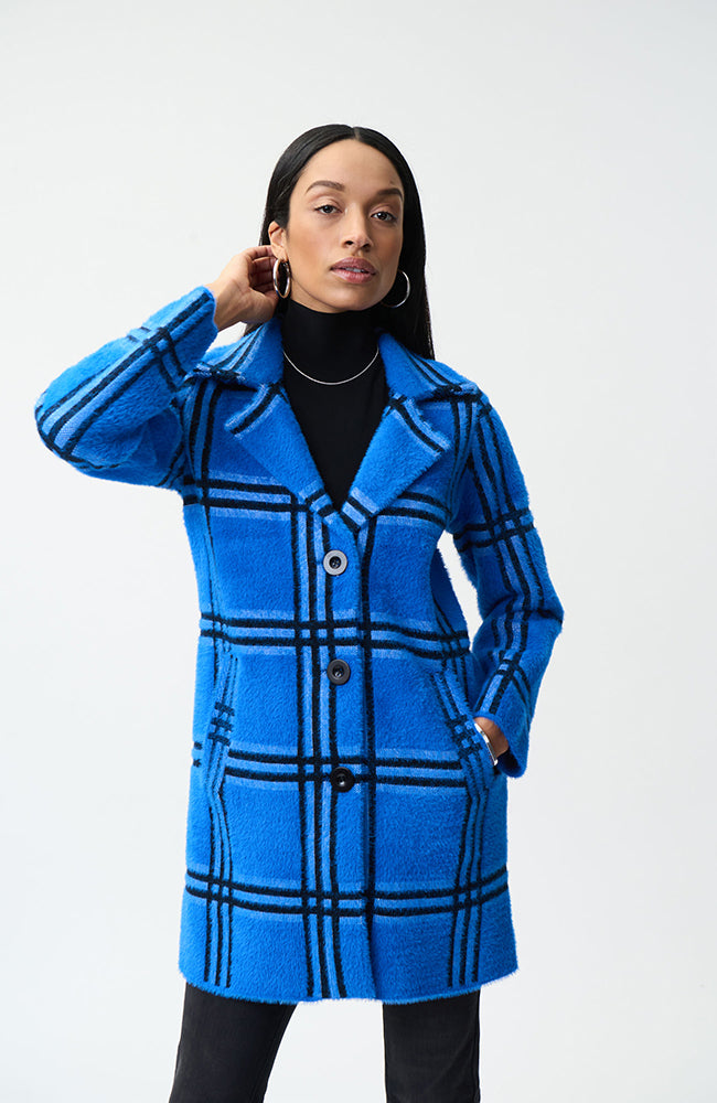 Blue Black Plaid Jacket
