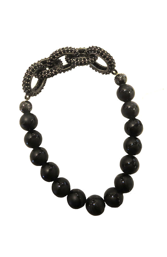 Ball & Chain Bracelet Black