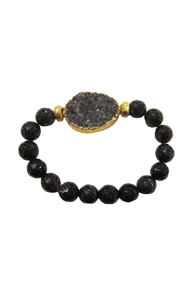 Large Druzy Bracelet Black