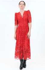 Eloise Dress in Red Lace