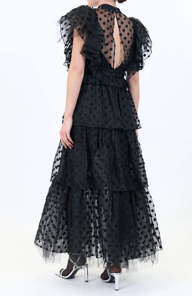 Annabel Dress in Black Dot