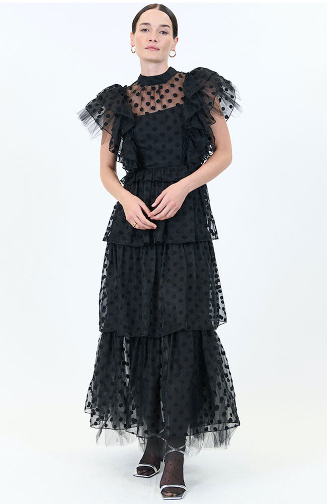 Annabel Dress in Black Dot