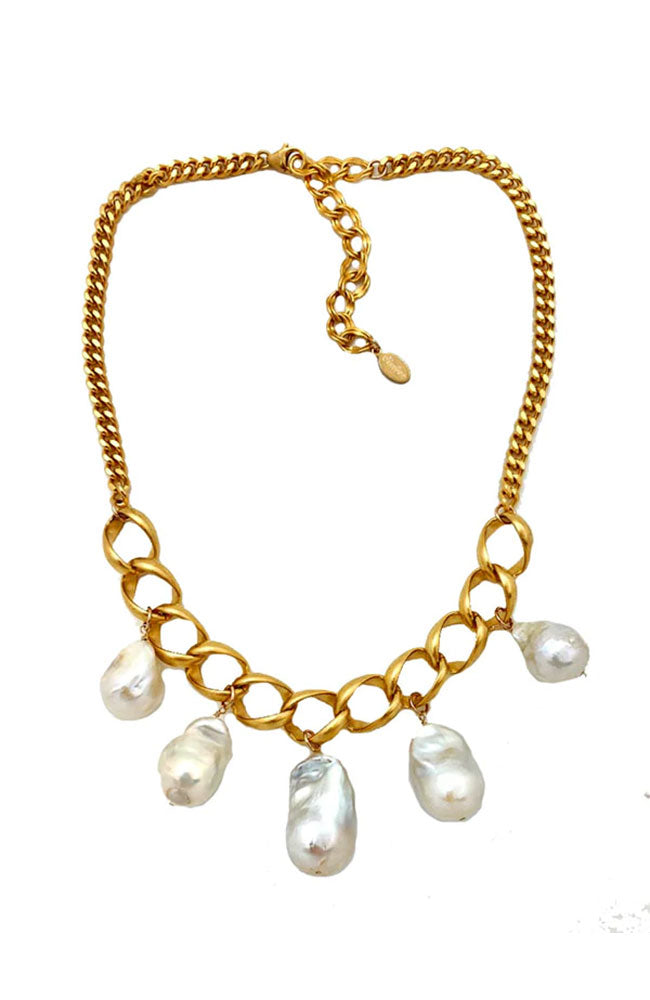 5 Hanging Pearls Necklace