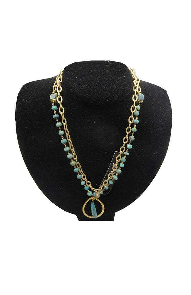 Chrysocolla Long Teardrop Necklace