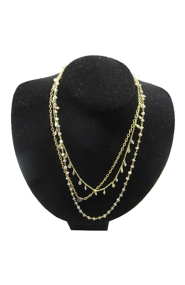 3 Layer Labradorite Necklace