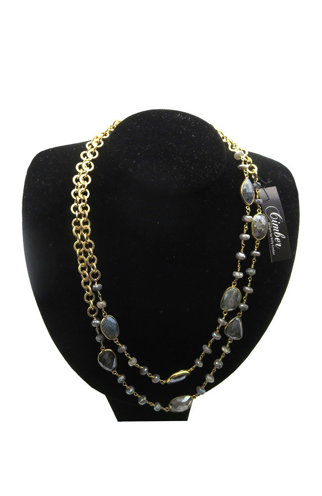 Labradorite Long Layer Necklace