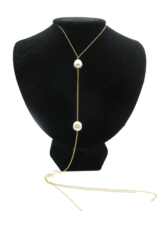 3 Pearl Necklace with Tassels