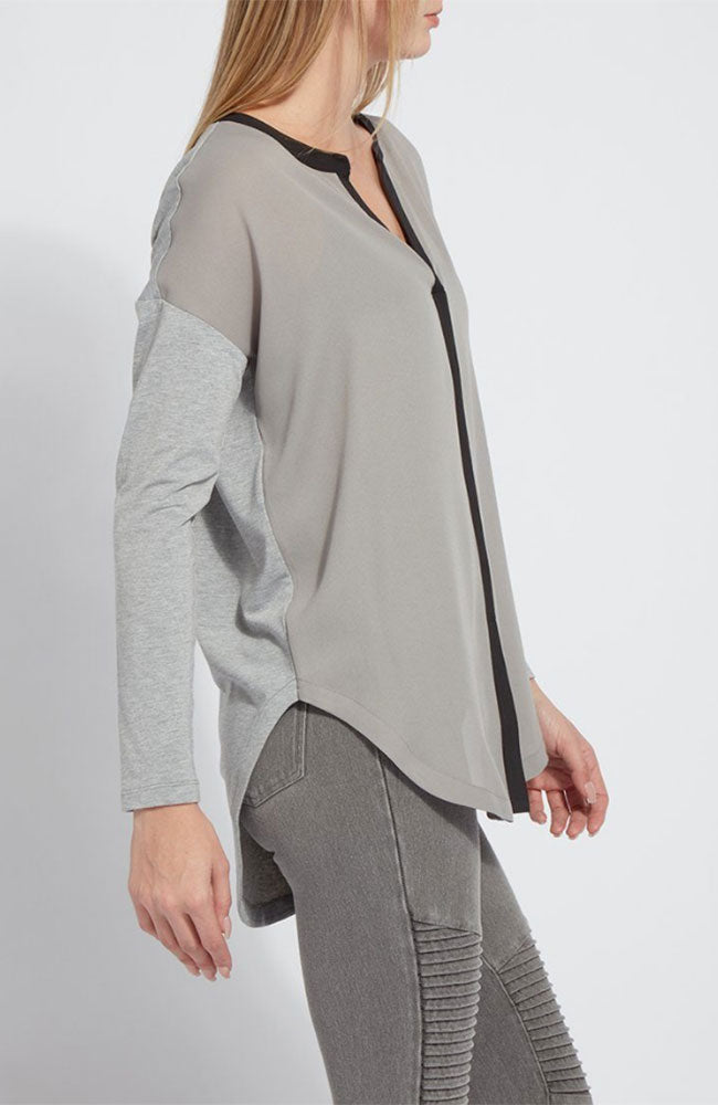 Contrast Millie Top in Silver Grey