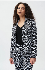 Print Blazer in Black Vanilla