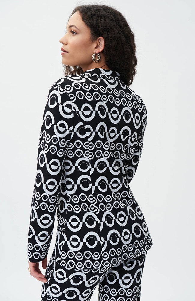 Print Blazer in Black Vanilla
