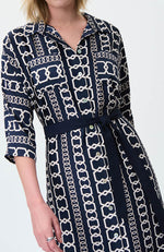 Chain Print Dress in Midnight