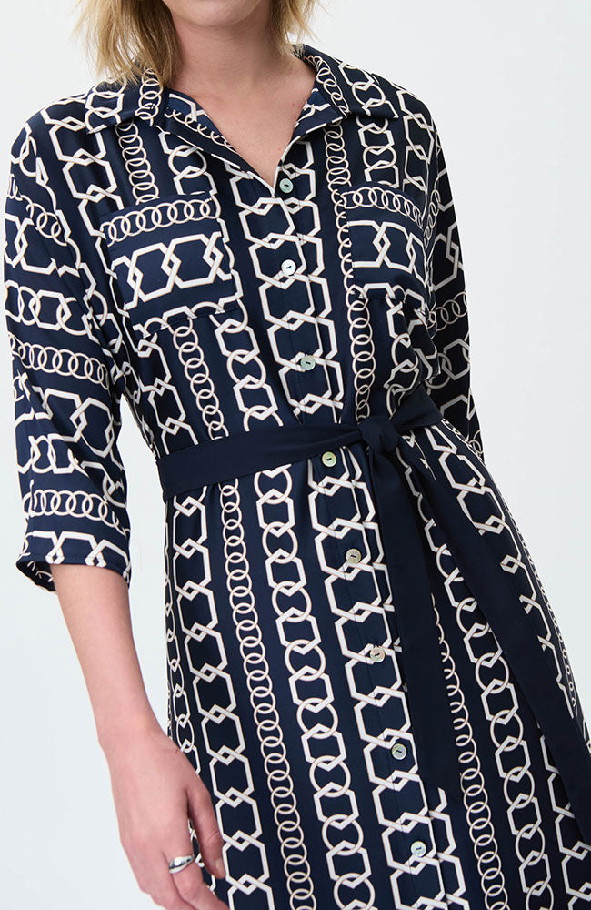 Chain Print Dress in Midnight