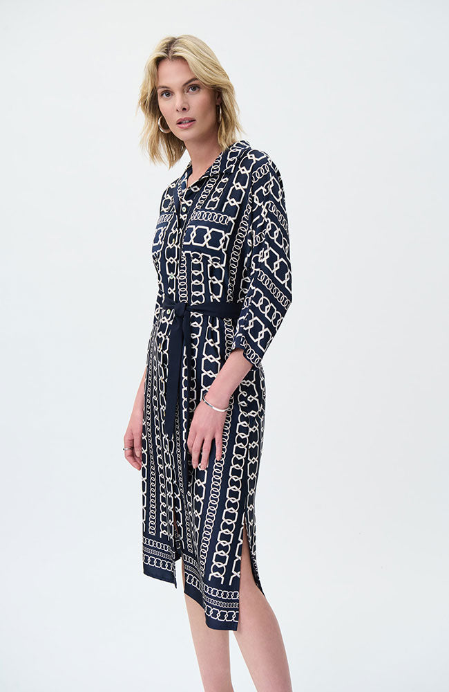 Chain Print Dress in Midnight