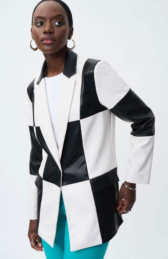 Leather Patchwork Blazer