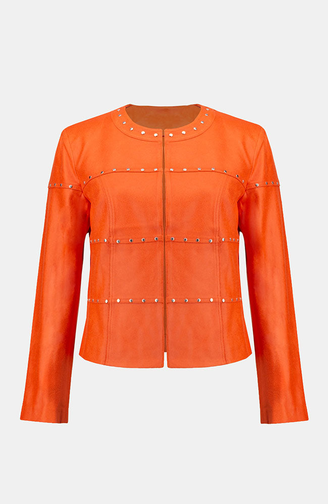 Faux Leather Studded Jacket