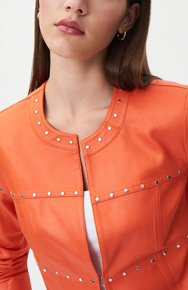 Faux Leather Studded Jacket