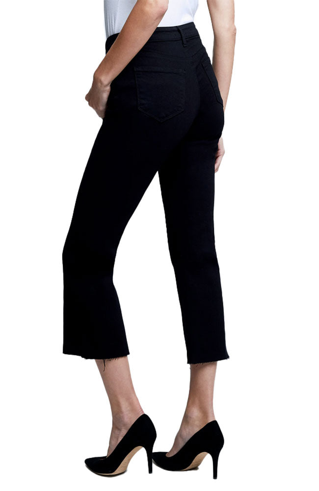 Kendra HR Crop Flare Jean in Black