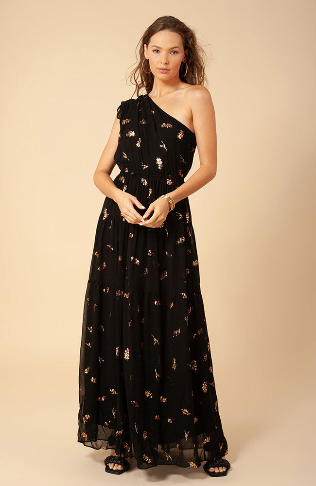 Maxi Dress Solid with Foil