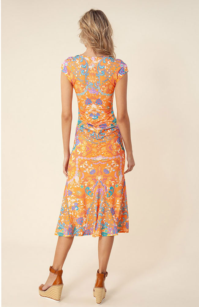 Short Sleeve Maxi Dress Orange