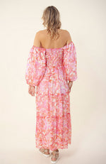 Tiered Maxi Dress in Pink