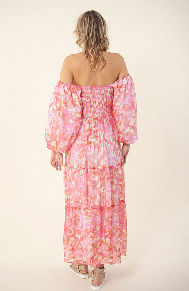 Tiered Maxi Dress in Pink